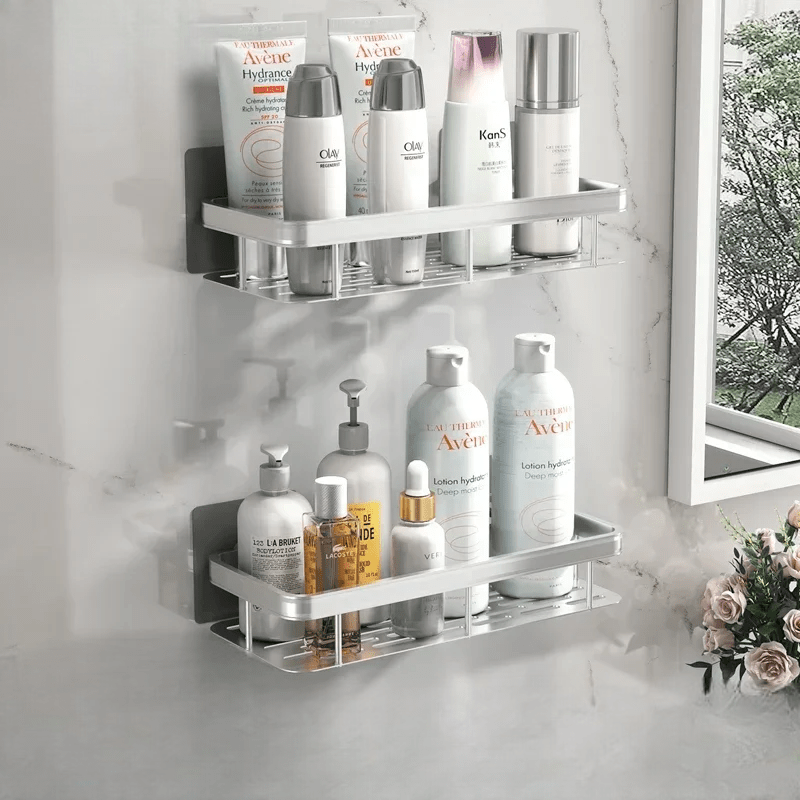 Étagère de Douche - ShelfBathroomOrganizer ™ - Rectangle Argenté - Mon Rayon de Rangement