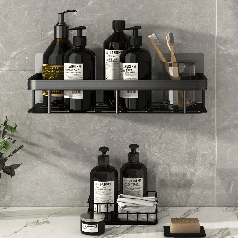 Étagère de Douche - ShelfBathroomOrganizer ™ - Rectangle Noir - Mon Rayon de Rangement