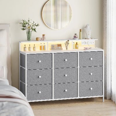 Meuble de Rangement - LumiTiroir™ - Gris - mon rayon de rangement