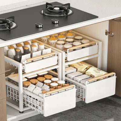 Organisateur Salle de Bain - MultifunctionStorageBasket™ - Blanc - mon rayon de rangement