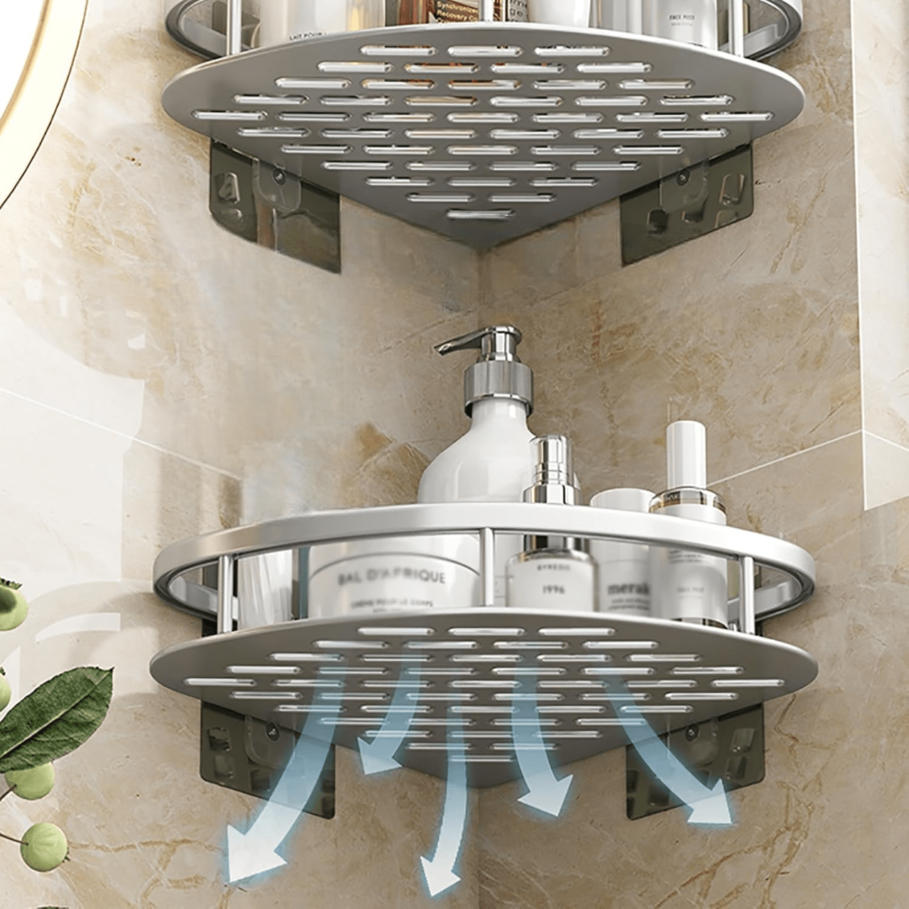 Étagère de Douche - ShelfBathroomOrganizer ™ - Diamant Argenté - Mon Rayon de Rangement
