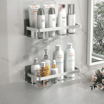 Étagère de Douche - ShelfBathroomOrganizer ™ - Rectangle Argenté - Mon Rayon de Rangement