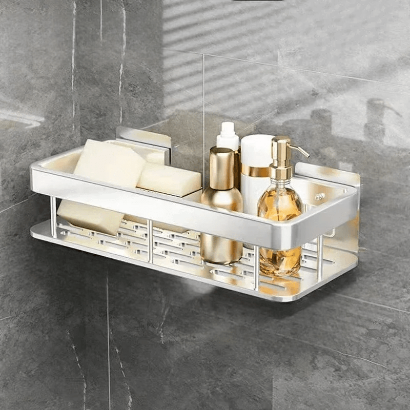 Étagère de Douche - ShelfBathroomOrganizer ™ - Rectangle Argenté - Mon Rayon de Rangement