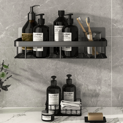 Étagère de Douche - ShelfBathroomOrganizer ™ - Rectangle Noir - Mon Rayon de Rangement