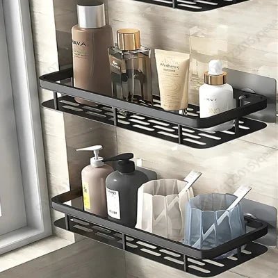 Étagère de Douche - ShelfBathroomOrganizer ™ - Rectangle Noir - Mon Rayon de Rangement