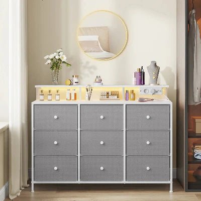 Meuble de Rangement - LumiTiroir™ - Gris - mon rayon de rangement