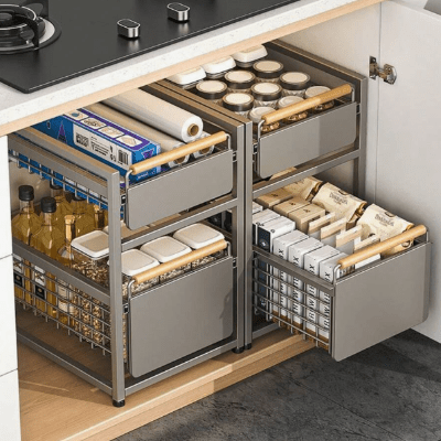 Organisateur Salle de Bain - MultifunctionStorageBasket™ - Noir - mon rayon de rangement
